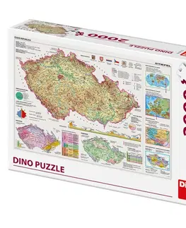2000 dielikov Dino Toys Puzzle Mapy Českej republiky 2000 Dino