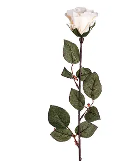 Kvety Umelá kvetina Ruža veľkokvetá 72 cm, biela