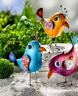 Kvetináče, hrantíky a dekorácie Dekoratívne vtáky Birds, súprava 3 ks