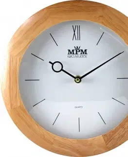 Hodiny Nástenné hodiny MPM, 2829.53 - svetlé drevo, 28cm
