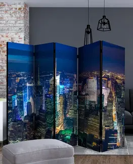 Paravány Paraván Manhattan - night Dekorhome 225x172 cm (5-dielny)