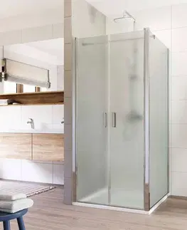 Sprchovacie kúty MEREO - Sprchový kút, LIMA, štvorec, 120 cm, chróm ALU, sklo Point, dvere lietacie CK86552K