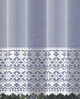 Záclony Hotová záclona, Paulína, vitrážka, biela 250 x 40 + 250 x 60 cm