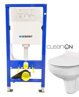 Kúpeľňa GEBERIT DuofixBasic bez tlačidla + WC CERSANIT CITY NEW CLEANON + WC SEDENIE SLIM 458.103.00.1 X CI2