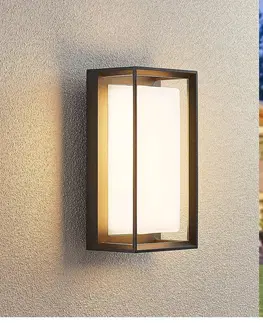Vonkajšie nástenné svietidlá Lucande Lucande Ronida vonkajšie nástenné LED, hranaté