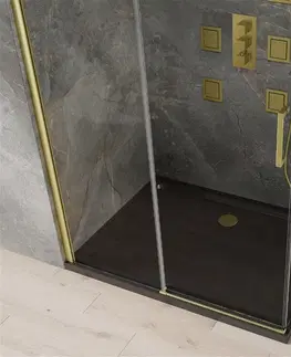Vane MEXEN/S - Omega sprchovací kút 120x80 cm, transparent, zlatá + čierna vanička so sifónom 825-120-080-50-00-4070G
