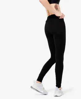nohavice Dámske legíny na fitness Slim Fit+ 500 – čierne