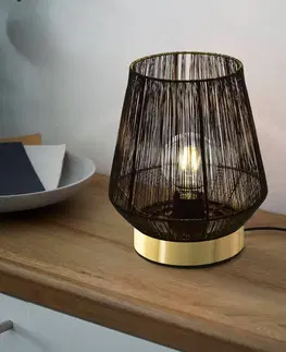 Lampy na nočný stolík EGLO Stolová lampa Escandidos, čierna/zlatá