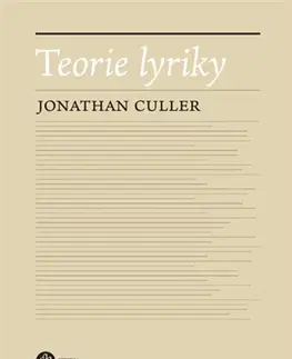 Literárna veda, jazykoveda Teorie lyriky - Jonathan Culler