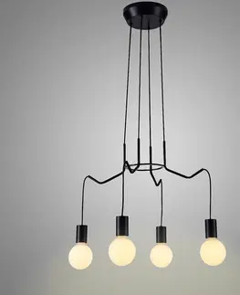 Moderné lampy do obývačky Basso Závesné svietidlo 4x40w E27 Čierna matná
