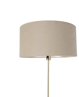 Stojace lampy Stojacia lampa nastaviteľná zlatá s tienidlom svetlohnedá 50 cm - Parte