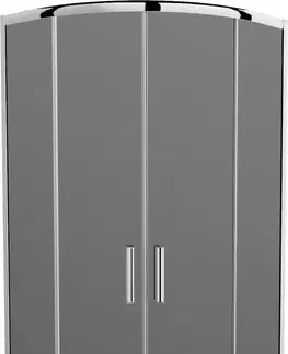 Vane MEXEN/S - Rio štvrťkruhový sprchovací kút 80 x 80 cm, grafit, chróm + vanička so sifónom Flat, biela 863-080-080-01-40-4110
