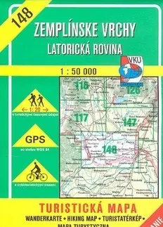Turistika, skaly Zemplínske vrchy - Latorická rovina - TM 148 - 1:50 000