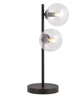 Stolové lampy EMIBIG LIGHTING Stolová lampa Rossi dvojsvetlíková čierna/priehľadná