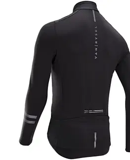 dresy Pánsky dres RC 500 Shield na cestnú cyklistiku s dlhým rukávom čierny