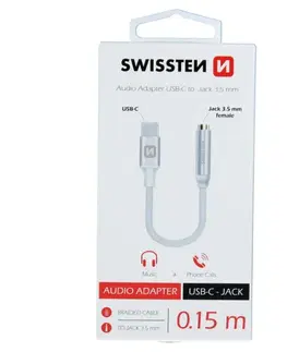 Dáta príslušenstvo Audio adaptér Swissten USB-C/Jack (samica) 0,15m, strieborný 73501302
