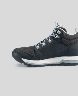 turistická obuv Dámska nepremokavá obuv NH500 na nenáročnú turistiku polovysoká sivá