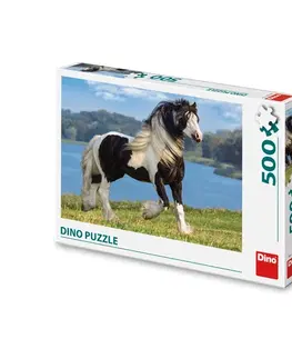 500 dielikov Dino Toys Puzzle Čiernobiely kôň 500 Dino