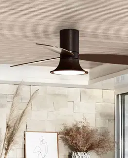 Stropné ventilátory so svetlom Beacon Lighting Stropný ventilátor Flusso + LED svietidlo bronzová