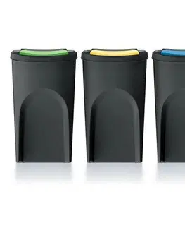 Odpadkové koše Kôš na triedený odpad Sortibox 35 l, 3 ks​, čierna