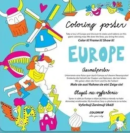 Maľovanky pre dospelých Europe - Plagát na vyfarbenie