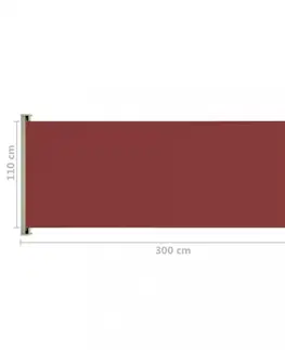 Bočné markízy Zaťahovacia bočná markíza 117x300 cm Dekorhome Červená