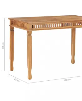 Záhradné stoly Záhradný jedálenský stôl 120 x 65 cm teakové drevo Dekorhome