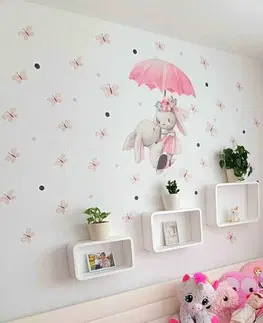 Nálepky na stenu Akvarelové samolepky - Ružové motýliky
