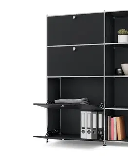 Cabinets & Storage Kovová skrinka »CN3« so 4 výklopnými priečinkami, čierna