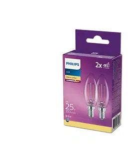 LED osvetlenie Philips SADA 2x LED Žiarovka Philips B35 E14/2W/230V 2700K 