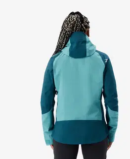 bundy a vesty Dámska nepremokavá horolezecká bunda Alpinism Evo modro-sivá