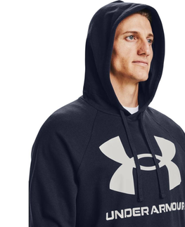 Pánske mikiny Pánska mikina Under Armour Rival Fleece Big Logo HD Graphite Blue - M