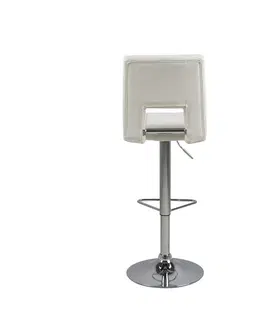 Barové stoličky Dkton Dizajnová barová stolička Almonzo, biela / chrómová
