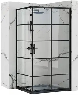Sprchovacie kúty REA/S - Sprchovací kút CONCEPT 80x100 - čierny So sprchovou vaničkou Savoy black KPL-K1006