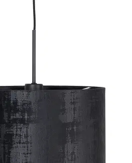 Zavesne lampy Moderná závesná lampa čierna s čiernym tienidlom 35 cm - Combi