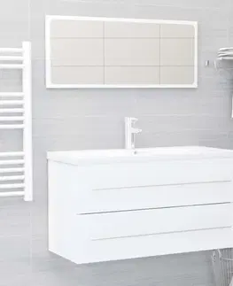 Kúpeľňové skrinky Skrinka pod umývadlo 90 cm Dekorhome Dub sonoma / biela