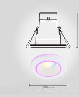SmartHome zapustené svetla Calex Calex Smart Halo vstavané downlight CCT RGB biela