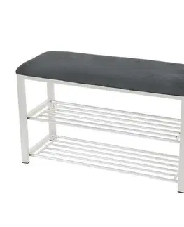 Botníky Tempo Kondela Lavica s botníkom Langella biela, 49 cm