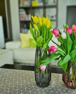 Dekoratívne vázy Vázy, set 2 ks, sivá/ružová, ELYSES TYP 1