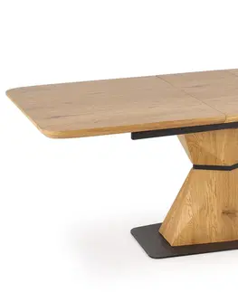 Jedálenské stoly HALMAR Diamond rozkladací jedálenský stôl dub zlatý / čierna