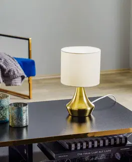 Lampy na nočný stolík ONLI Stolová lampa Ottone s textilným tienidlom, mosadz