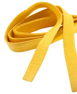 fitnes Prešívaný opasok na bojové umenia 2,8 m žltý