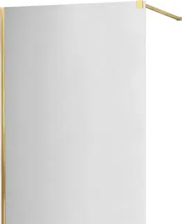 Sprchové dvere MEXEN/S - Kioto Sprchová zástena WALK-IN 130 x 200 cm, zrkadlové 8 mm, zlatá 800-130-101-50-50
