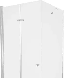 Vane MEXEN/S - Lima sprchovací kút zalamovacie dvere 90 x 90 cm, transparent, chróm + Flat čierna vanička so sifónom 856-090-090-01-00-4070