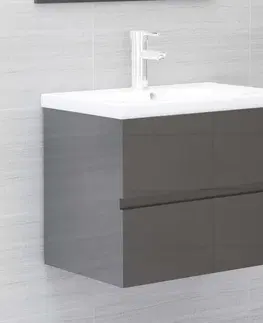 Kúpeľňové skrinky Skrinka pod umývadlo 60 cm Dekorhome Dub sonoma sivý