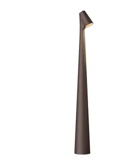 Stolové lampy Vibia Vibia Africa stolová LED lampa 45 cm tmavohnedá