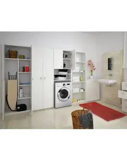 Kúpeľňový nábytok KONDELA Natali Typ 2 policová skriňa biela