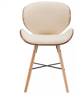 Jedálenské stoličky a kreslá Jedálenská stolička 2 ks ohýbané drevo Dekorhome Krémová