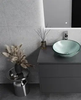 Kúpeľňa MEXEN - Mira sklenené umývadlo 42 cm, strieborná 24124211