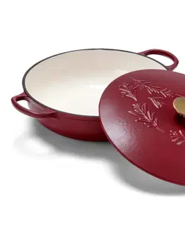 Cookware Servírovacia panvica z liatiny, červená